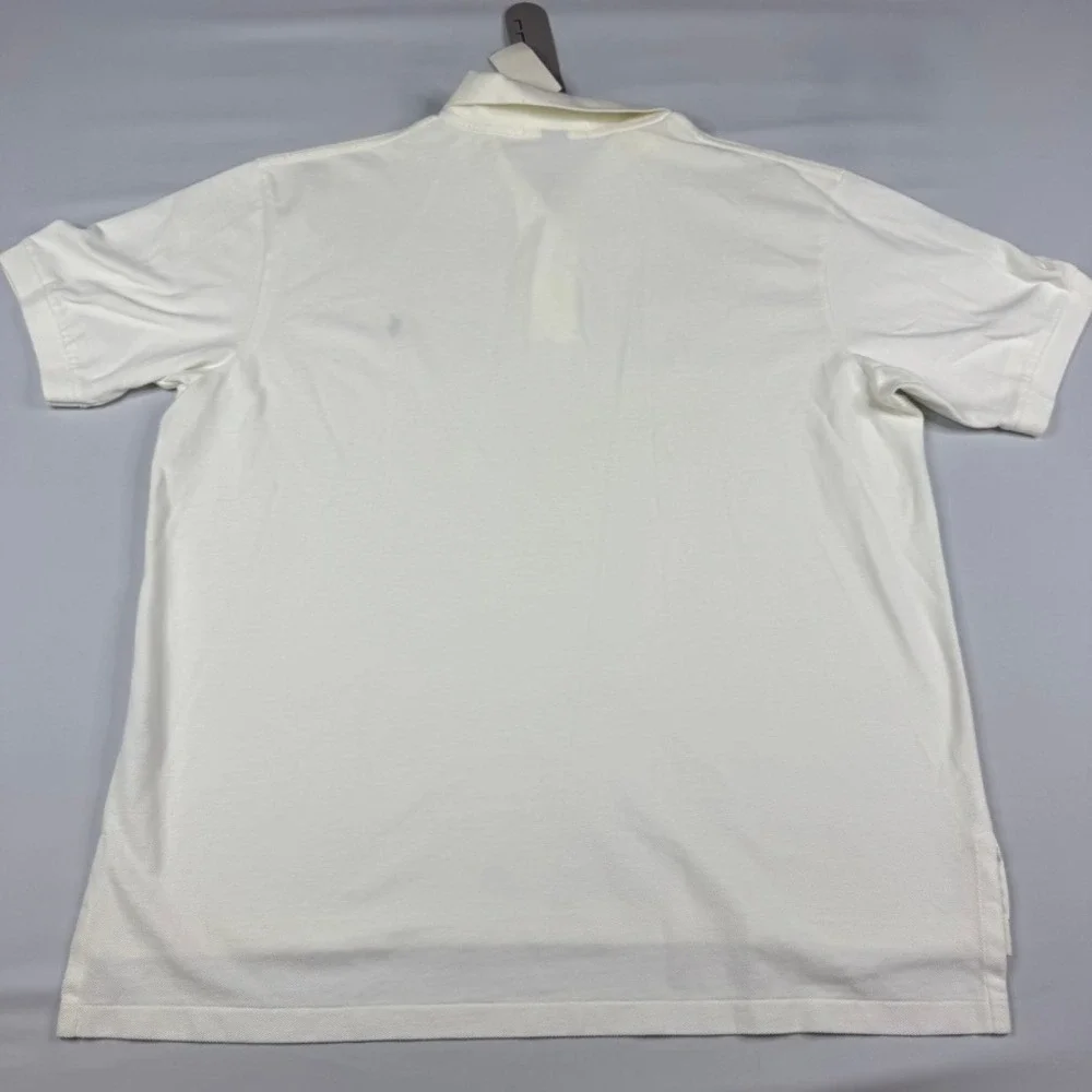Vtg Polo Ralph Lauren Polo Shirt Mens XL Cream White Pony USA Made NWT Deadstock